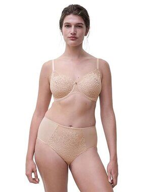 #1698 Chantelle Maris Lace Full Coverage Unlined Bra Women's Bra Nude Blush, Ela